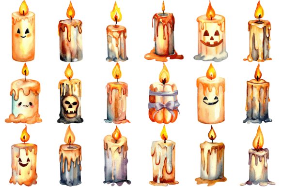 18 Candle Halloween Vibes Clipart Bundle