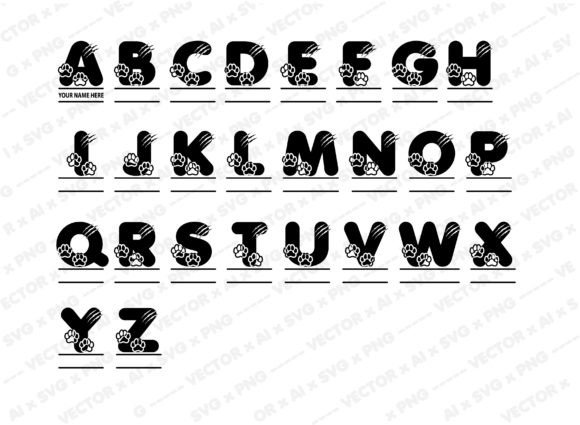 Alphabet with Cat Background 2