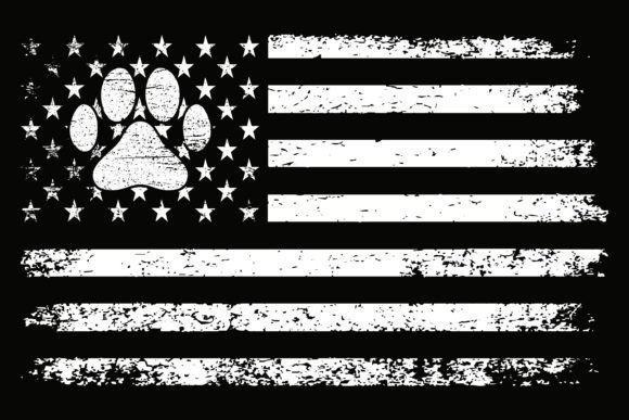 American Flag with Paw Design