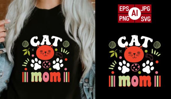 Cat s Mom, Cat Lover T-shirt Design