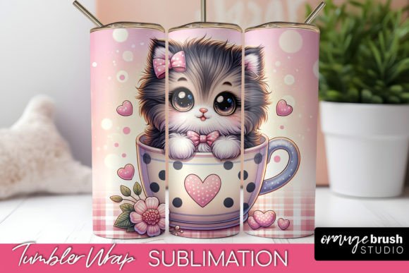 Cat Tumbler Sublimation Valentines Day