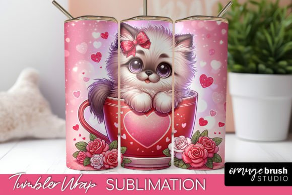Cat Tumbler Wrap Valentine’s Day Design