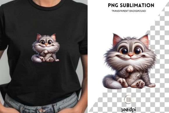 Cute Cat Sublimation PNG, Transparent