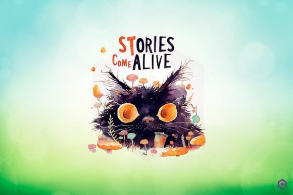 Halloween Black Cat STORIES COME ALIVE Clipart PNG