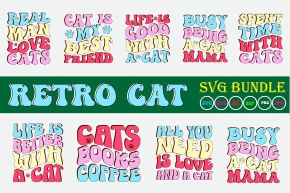 Retro Cat SVG Bundle Vol.2