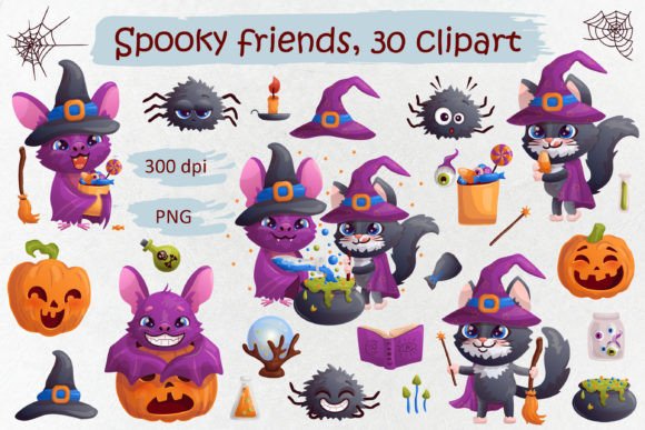 Spooky Friends 30 Clipart Review