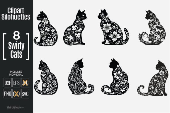 Swirled Cats: A Unique Embroidery Design
