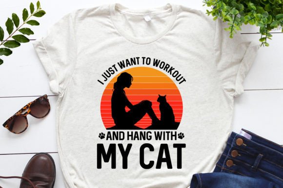 Workout with My Cat T-Shirt Design